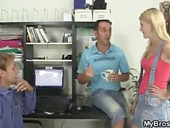 Girl gets busted fucking with her boyfriend's bro