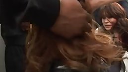 Horny Japanese MILF gangbanged hard (censored)