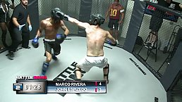 Hot Latina with pierced boobs rides a strong cock in the octagon
