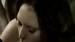 Small tits brunette babe gets all of her holes banged with cum on her face