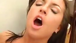 Busty brunette hottie gets nice double anal penetration