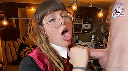 Young witch Olivia Jarden sucks big magic wand