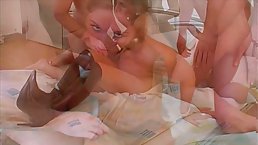 Busty blonde German girl Mary F gangbanged and cumsprayed