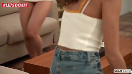 Exotic babysitter Sofia Leone convinces BFF to threesome fuck