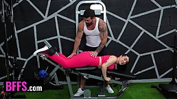 Brookie Blair, Serena Hill and Ariana Starr team up to fuck their gym trainer