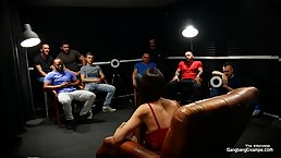 Big boobed brunette MILF fucks and eats the cum of her fuckers