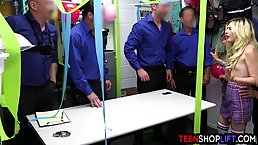 Blonde teen thief Minxx Marley gangbanged by LP officers