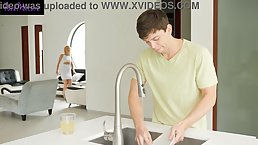 Small tits blonde MILF Laura Bentley gets fucked by her stepson