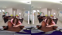 Busty brunette Kenzie fucks black guy in the office (POV)