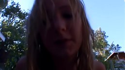 Busty blonde babe gets her pussy drilled after blowjob