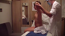 Horny doctor exams and fucks young brunette patient