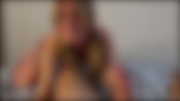 Young blonde gets cum on her pretty face after nice blowjob
