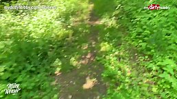 Amateur German blonde MILF gets fucked and creampied outdoor