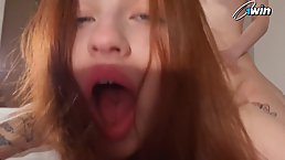 Round ass redhead cutie gets her pussy smashed from behind