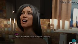 Busty brunette MILF with nice ass gets fucked and creampied (3D animation)