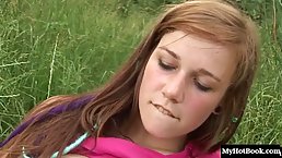 19 y.o. redhead teen Alexis Crystal loves sex in nature