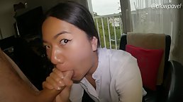 Amateur Asian student girl turns into a demon after a month without sex