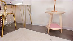 Young blonde Lana Mazy does the webcam show
