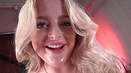 Young blonde babe Jill Taylor handjobs well