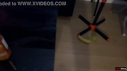 Friends fuck hard skinny brunette wife at house party in front of cuckold hubby