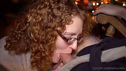 Redhead MILF Ivy swallows hubby's cum as an early holiday gift