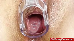 Redhead madam internal hole medical tool exam