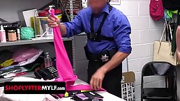 Busty blonde Yoga teacher tries to shoplift from the wrong store