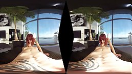 Horny redhead babes POV fuck compilation in VR
