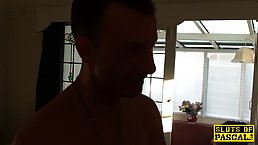 Busty tattooed mature brunette dominated with doggystyle