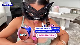 Busty LatinaMILF Kitty Cat titfucks POV
