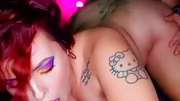 Big ass tattooed redhead MILF gets fucked and creampied 