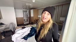 Big tits blonde MILF gets her pussy fucked and creampied POV