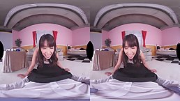 Pretty Japanese girl sucks and rides dick POV