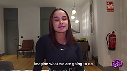 Round ass brunette beauty Abella Olsen sucks and rides big cock POV