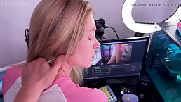 Young blonde stepsis gets fucked POV with cum on her face