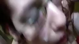 Amateur Bukakke orgy with slutty brunettes