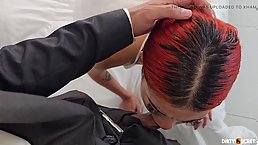 Stepdad's redhead fiancee gets fucked on her wedding day