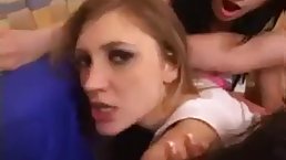 Nice orgy with young sluts