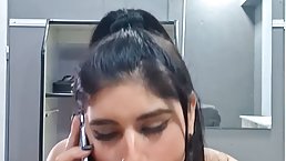 Slutty Latina sucks and fucks while she's on phone