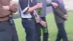 Horny blonde bride sucks off wedding party