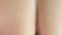 Brunette MILF with big round ass gets fucked and creampied POV 