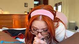 Slutty redhead stepsis easily cheats on her long distance boyfriend