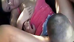 Big tits Polish teen fucks in car