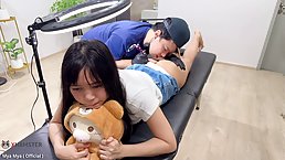 Petite Japanese teen gets her pussy full of jizz after pounding
