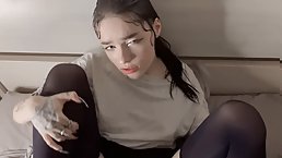 Young brunette babe gets her pretty pussy fucked POV 