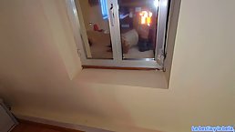 Amateur brunette girl gets fucked with cum on her belly