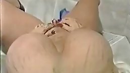 Blonde MILF's big clit