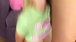 Young busty blondebabe gets fucked on couch