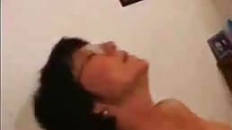 Horny granny wakes up young guy for anal action