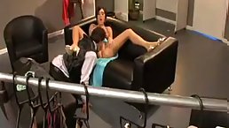 Busty brunette MILF gets her shaved pussy pounded hot